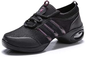 SSRSH Femme de Danse Gros Talon Semelle Souple Mesh Respirant Chaussure de Sport Walking Fitness Gym Danse Hip Hop Jazz Casual Basket Mode Grande Taille 34-42