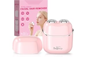 Brightup Mini Depiladora Facial para Mujer, Afeitadora/Rasuradora Facial Eléctrica, IPX7 Impermeable y Recargable USB-C, Depilación Suave y Rápido de Labio Superior, Barbilla y Mejillas, Rosa