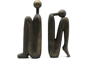 Lukitas Statue e Sculture Pensatori, Fermalibri Decorativi Antiscivolo, Fermalibri per Mensole, Resina