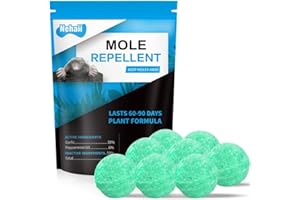 Nehaii Mole Repellent Balls, Effective Mole Deterrent for Gardens UK, Easy to Use Mole Repeller for Outdoors, Mole Repellent Safe for Pets, Prevents Damage to Lawns & Gardens 8p