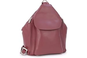 VISCONTI - Cuir Véritable - Sac à dos de ville/Sac porté main/Sac à dos Femme - Compatible avec iPad/Tablettes/Kindle - Femme - 18357 DANII