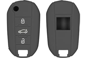 kwmobile Funda Compatible con Peugeot Citroen Llave de Coche Plegable de 3 Botones - Carcasa Protectora de Silicona para Llave de Coche - Case en Gris Oscuro