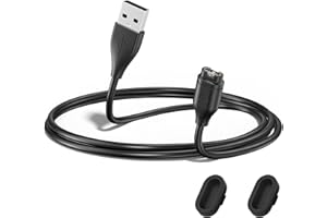 VANCLE Charger for Garmin Fenix 8/7/7S/7X/6/6S/6X/5/5S/5X, Instinct 3/2/2s, Approach S70 S62 S60 S50 S44, Quatix 7 6, Tactix, Epix Pro, Enduro Charging Cable & Black Silicone Charger Port Anti Dust Plug 50cm