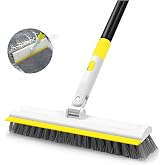 DALIPER 180&deg; D&ouml;nen 50 in&ccedil; Uzun Saplı Zemin Temizleme Fır&ccedil;ası, 2'si 1 arada Silecekli Scrape Scrubber Fır&ccedil;a, Fayans K&uuml;vet Ovma