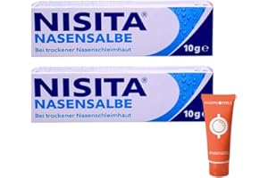 Nisita Nasensalbe 2x 10 g I Befeuchtet & pflegt trockene Nasenschleimhaut I Löst Borken & Krusten I Konservierungsstofffrei I Für Säuglinge, Kinder & Erwachsene I Spar-Set plus Pharma Perle give-away