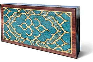 Biggdesign Oriental Backgammon, MDF-Korpus, Magnetverschluss, Glänzende Schutzlackierung, Kratzfeste Spielfläche, Inkl. Würfel & Spielsteine