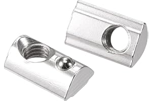 TA-VIGOR M8 T Slot Nuts Roll-in Spring T-Nuts, Carbon Steel Nickel Plated for 4040 Series Aluminium Extrusion Profile Rail 8mm Slot, 30Pcs