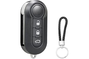SLshiBo Guscio Chiave Fiat con Lama a 3 Tasti Ricambio Chiave Fiat Telecomando Auto con Catena Chiave per FIAT Grande Punto Evo Panda 500 Bravo Ducato Doblo