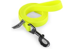 Wolfone 1.5m Yellow Long Line Lead Waterproof Training Dog Lead， Durable Easy Care Lead Fit for Recall， Swimming， Camping， Beach， Hunting， Walking