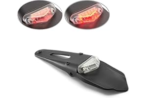 Alchemy Parts Motorbike Rear Mudguard Fender LED Stoplight Taillight for Supermoto Trail Bike Motocross - Clear Lens