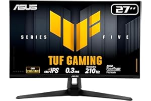 ASUS TUF Gaming VG27AQ5A-J Gaming Monitor: 27", QHD (2560x1440), 210Hz(OC), Fast IPS, ELMB SYNC, 0.3ms GTG (min.), Stereo Speaker, DisplayWidget Center, Black - Edition infiniarc