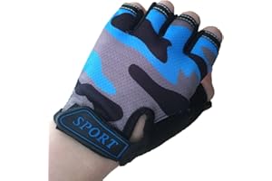 EURHOUSE Guantes Ciclismo para niños y niñas Bicicleta MTB Deportivos Guantes Medio Dedo para Bebe Montaña Carretera BMX MTB Edad 3 4 5 6 7 8 9 10