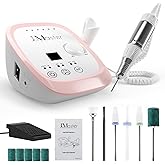 JCMASTER Torno para úñas profesional 35000 rpm lima de uñas eléctrica con pedal para geles acrílicos, cortaúñas eléctrico par