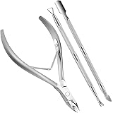 Cuticle Nippers and Cuticle Pusher Manicure Tools Set - Professional Nail Cuticle Remover Cutter Clippers Tool for Gel Nail A