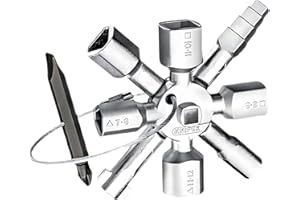 JAZRVR Zehn In Einem UniversalschlüSsel, SchaltschrankschlüSsel, VierkantschlüSsel, Rettungsdienst ZubehöR, FüR GäNgige SchließSysteme, 10 Profile, 2 Kreuze, 1 SchlüSsel, UniversalschlüSsel, KreuzschlüSsel