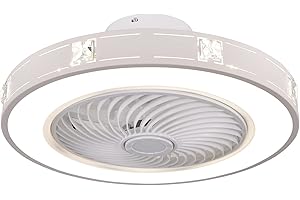 BEL AIR HOME - Ventilateur Plafond LED KAIROS | Lumière Réglable 3000K-6500K | Silencieux 4 Vitesses | Télécommande, Aluminium (BLANC)
