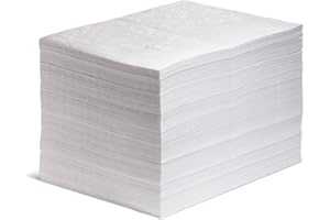 New Pig MAT423 PIG Oil Mat, 83.6 L Absorbency, 51 cm Length x 38 cm Width, 200 Pad/Bag, White (Pack of 200)