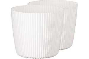 ‎TYMAR Tymar Blumentopf,Übertopf, 2er-Pack, Runde Form ((2pack) Weiß, ø 20 cm)