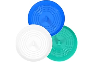 tifanso Universal Bath Stopper, Recyclable Silicon Drain Stopper | Upgraded Plug Cover for Kitchen Sink & Basin, Bathrooms and Laundries | 6 inches (White+Teal+Aqua)