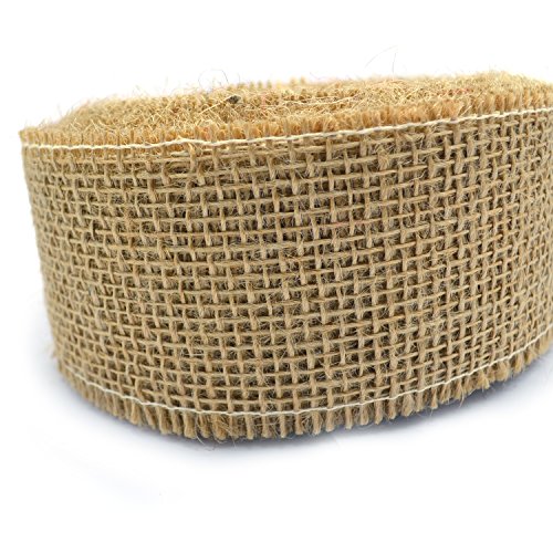 Juteband 3 m x 6 cm Stück Jute NATUR Naturjute Dekoband Geschenkband Gitterband Rustikal Floristikband Tischband