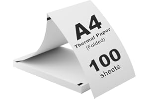 DUBUOZA (100 Feuilles) Papier Thermique A4 Pliable,Papier Thermique A4, Sans BPA, Séchage Rapide, pour Imprimante Thermique pour Documents, Pages Web et Photos (100)