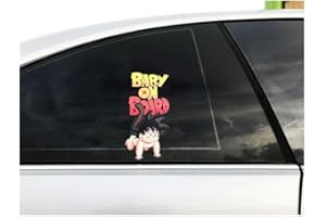 EDVOYNLM 2 Stück Autoaufkleber "Baby on Board" Goku Dragon Ball Z Baby an Bord Stoßstangenaufkleber Dragonball (10x17 cm)