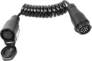 ‎JVJ JVJ Anhänger Verlängerungskabel 13 Polig Spiralkabel 13 Polig 2.0m Anhängerkabel 13 Polig Anhängerstecker Steckdose Adapterkabel 13-Adriges Verbindung für 12V/24V LKW Traktor PKW Caravan Wohnwagen