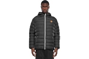 URBAN CLASSICS Giacca Invernale da Uomo con Cappuccio Calda e Trapuntata, Materiale Sintetico Antivento, Piumino Adatto alle Mezze Stagioni, Tasche Foderate