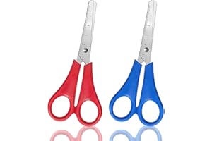 TREETRIBE 2Pcs Blunt Tip Kids Scissors,Children Blunt tip Safety Scissors Plastic Handle Handmade Scissor Preschool Training Scissor with cm-Scale for KidsScissor Scrapbooking Crafts & School Projects