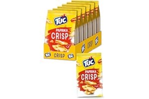 ‎TUC TUC Crisp Paprika 6 x 100g I Salzgebäck Großpackung I Kross gebackene Cracker mit Paprika-Geschmack I Extra dünn und knusprig