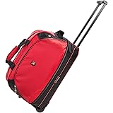 OIWAS Borsone da Viaggio con Ruote Trolley Borsa 50 cm Rosso