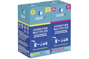 Liquid I.V. Integratore con Elettroliti per Idratazione Rapida*, Vitamine C B3 B5 B6 B12 per Energia e Riduzione Stanchezza Estiva, Lemon Lime e Passion Fruit Duo Pack, 20 Stick