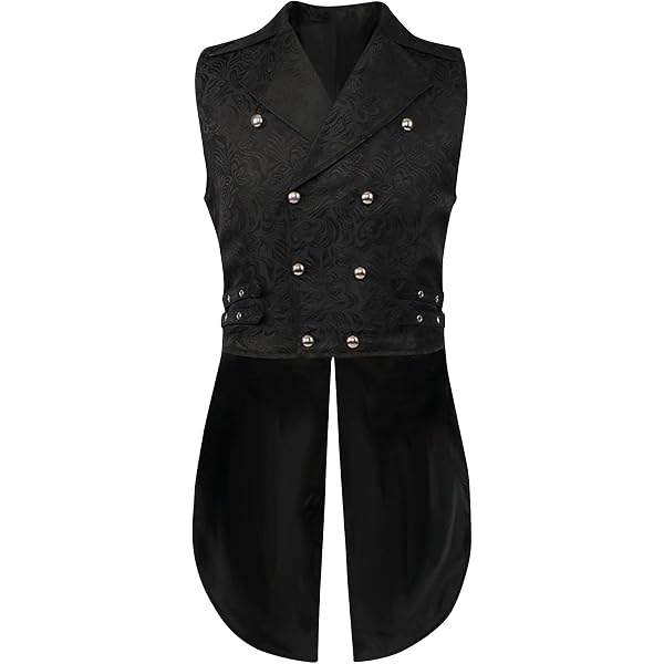 DUHENWU Veste Sans Manches Homme Gothique Renaissance Steampunk - Gilet Médiéval Long Vintage Pour Carnaval Et Fêtes