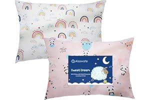 AISAWATE Baby Toddler Pillowcase 2 Pack, Cot Bed Pillow Pair Cases 40 x 60cm, 100% Cotton Soft Pillow Cover for Boys Girls Kids Bedding, Envelope Closure Machine Washable Small Travel Pillow Pillowcase