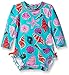 Hatley Baby-Girls Infant Girls Rash Guard-Beach Shells Cover-Up, Multicoloured (Turquoise), 12-18 Months