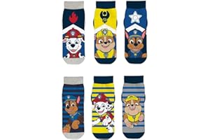 PALLEON Lot de 6 paires de chaussettes de sport pour garçon Pat' Patrouille