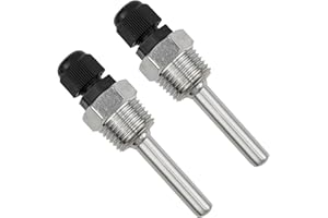 BEASAFY 2 Pièces Puits Thermométrique, Filetage G 1/2" Thermopocket, Manchons de Plongée en Acier Inoxydable 304, Tuyaux de Protection pour Sonde de Température (50mm)