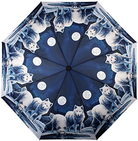 Lisa Parker - Folding Umbrella - Warriors Of Winter - White Wolves