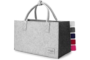 smøla Filztasche - Einkaufstasche faltbar I Innenfach mit Reißverschluss I Tragetasche Henkeltasche Markttasche, Filz Tasche Shopping-Bag