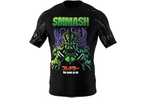 SMMASH Camicia Funzionale Uomo Rashguard Camicia Sportiva A Maniche Corte MMA Thaibox Muay Thai Kickboxing Traspirante Resistente All'Abrasione
