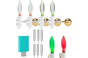 DONGZQAN Lot de 4 cloches d'alarme de pêche - Avec chargeur et batterie