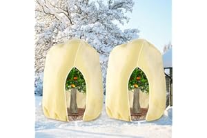 HERILIOS Winterschutz für Pflanzen, Frostschutz Pflanzenabdeckungen als Winterschutz, mit Reißverschluss für Baum Palmen Balkonpflanzen haube Zelt Atmungsaktiv - Reißfest，250 x 360cm beige 2 Stücke