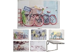 ALJOIR Tapa Contador de Luz Decorativo Tapa para Contadores de Luz 46 x 6 x 32cm Cubre Contador Eléctrico de Madera Diseños Modernos (Bicis con Cesta)