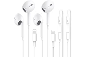 WETSKY 2 Pack Kopfhörer mit Kabel für iPhone [MFi-Zertifiziert] In-Ear Kopfhörer mit mikrofon und Lautstärkeregelung, Ohrhörer Lightning Anschluss Kompatibel mit iPhone 14 Pro Max Plus/13/12/SE/11/XS Max/XS
