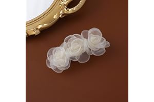 UMIIN Hair Clips, White Flower Barrettes Hair Accessories for Women Girls Kids, 1 PC Elegant Handmade Fashion Headwear Wedding Styling Tools for Party Wedding Daily