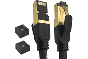 Reulin – PREMIUM a Trefoli di Rame Cavo Ethernet RJ45 LAN Cat 8 SSTP 40 Gbps Compatibile con Switch Console da Gioco WiFi Modem Router Smart TV Box 4K 8K Computer Portatile Internet 3M