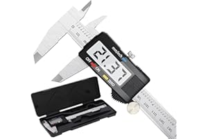 Retoo Cyfrowa suwmiarka 150 mm, stal szlachetna, wyświetlacz LCD, suwmiarka, narzędzie pomiarowe do gospodarstwa domowego i przemysłowego, miernik głębokości, wodoszczelna, pyłoszczelna konstrukcja