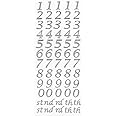 15mm Script Silver Glitter Self Adhesive Sticker Numbers Craft Embellishment
