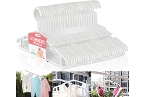 Homewit 36-teilig Babykleiderbügel, Kinder Kleiderbügel Kunststoff Kleiderständes für Baby, Kleinkinder, Kleinkinderkleidung, Kleiderschrank, 27cm Länge, Weiß