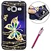 Produktbild Galaxy J3/J3(2016) Hülle,Galaxy J3/J3(2016) Schutzhülle,Hpory Flexible Soft TPU Colorful Painted Muster Ultra-thin Schwarz Silicone Gel Handyhülle Handy Gehäuse Hülle für Mädchen Männer Ultradünnen Weich Silikon Gel Stoßstange TPU Schlank Bumper Back Case Anti-Staub Anti-Kratzer und Stoßfest Telefon Tasche Handytasche Schutzhülle für Samsung Galaxy J3/J3(2016) + 1 x Hpory Stylus-(Schmetterling)